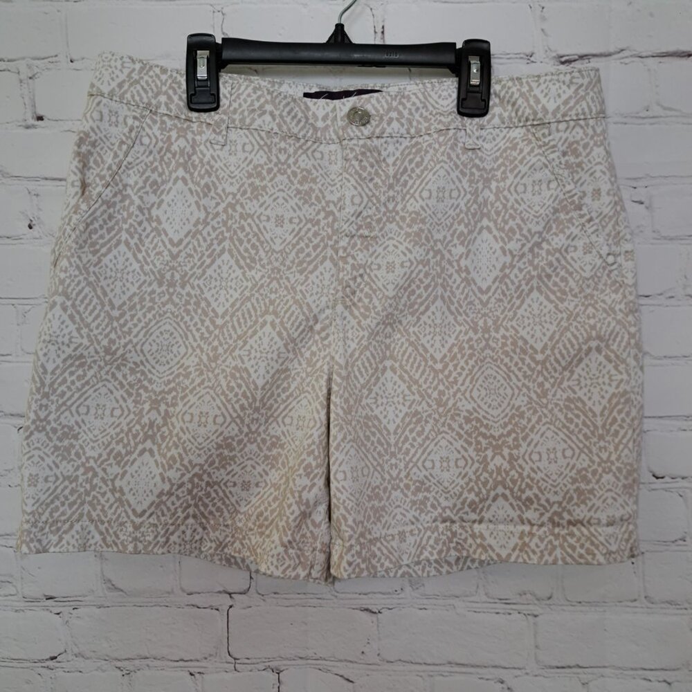 Gloria Vanderbilt Women's Geometric Cotton Comfy Casual Shorts Size 12